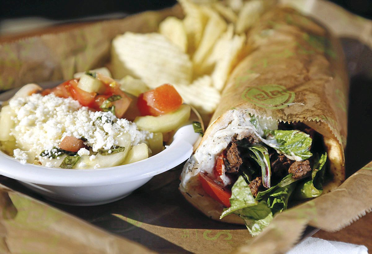 Taziki's Mediterranean Cafe's grilled lamb gyros